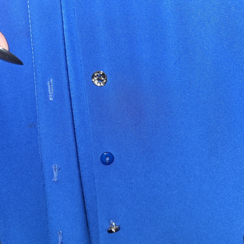 Joseph Ribkoff Blue Button Down Shirt - Picture 3 of 7